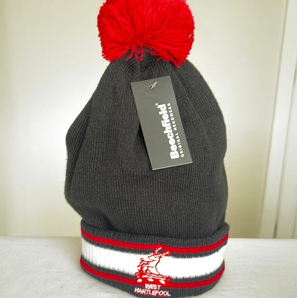 Black varsity style bobble hat