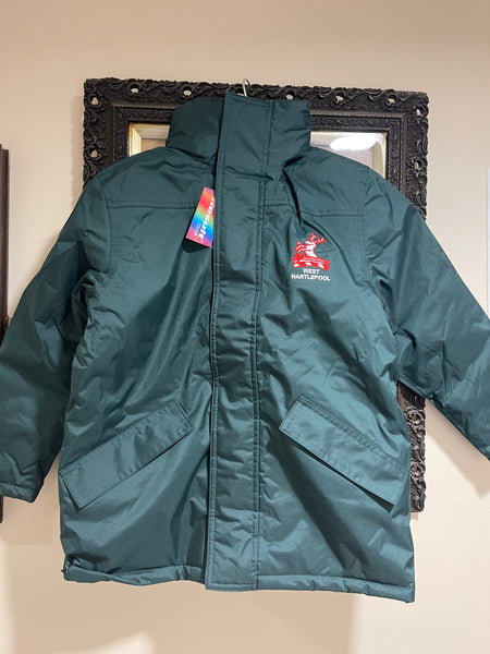 Green parka jacket